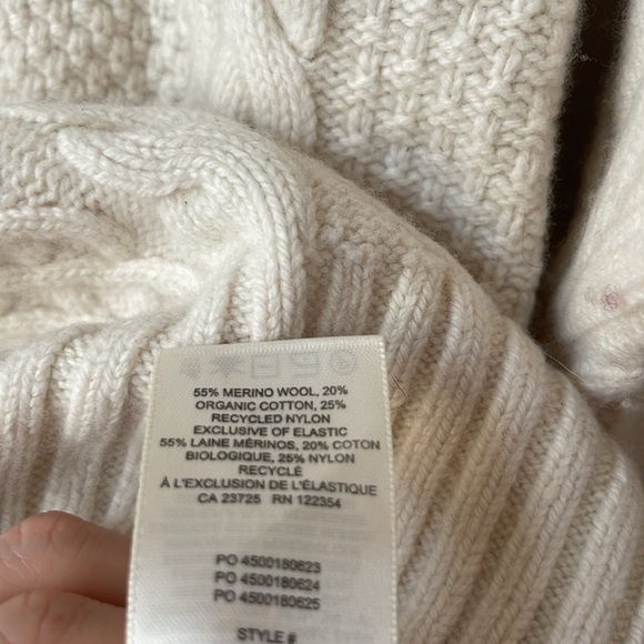 Sunday Best Peggy Aritzia XS Cream Fisherman Sweater Cable Knit - Picture 6 of 8